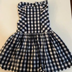 Abercrombie Kids Navy and White Plaid Strapless Dress - Kids Size Medium